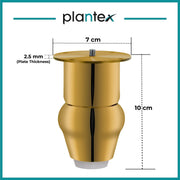 Plantex 4 Inch Sofa Legs for Bed Furniture/Sofa Legs for Table/Sofa Support Legs with Rubber Grip (Gold, 8 Pcs)