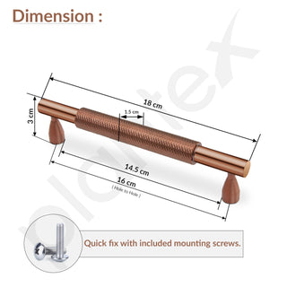 Plantex Cabinet Handle/160mm Handle for Cabinet/Wardrobe Handle/Door Pull-Push Handle for Home/Office - Pack of 1 (Rose Gold)