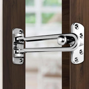 Plantex Heavy Duty Swing Bar Lock/Door Safety Guard with High Security Auxiliary Lock for Home/Office/Hotel - Pack of 4 (SH-42, Silver, Chrome Finish)