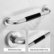 Plantex Stainless Steel Grab Bar for Toilet with Grip/14-inch Anti-Slip Handle for Bathroom Support - Pack of 1 (Chrome)