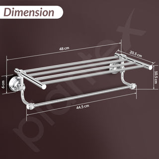 Plantex 304 Grade Stainless Steel Towel Rack with Rod/Towel Hanger for Bathroom/Towel Holder/Stand/Bathroom Accessories - Skyllo (18 inch -Chrome)