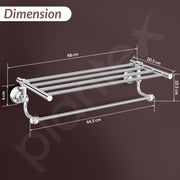 Plantex 304 Grade Stainless Steel Towel Rack with Rod/Towel Hanger for Bathroom/Towel Holder/Stand/Bathroom Accessories - Skyllo (18 inch -Chrome)