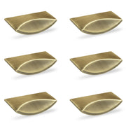 Plantex Knobs for Drawer/2.5 Inch Rectangular Drawer Knob/Pull-Push Knobs for Kitchen/Bedroom Drawer - Pack of 6 (Brass Antique)