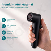 Plantex Self Cleaning Health Faucet for Toilet/ABS Plastic Jet Spray for Bathroom/Hand Gun/ Without Hose Pipe - Pack of 1 (Black)