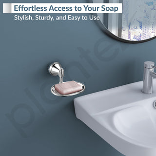 Plantex 304 Grade Stainless Steel Soap Dish/Soap Stand/Soap Tray/Soap Holder for Bathroom Accessories - Niko (Chrome)