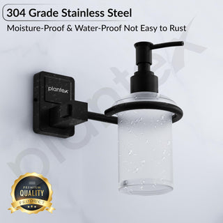 Plantex 304 Garde Stainless Steel Liquid Soap Dispenser/Shampoo Dispenser/Hand Wash Dispenser/Bathroom Accessories - Darcy (Black)