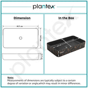 Plantex Ceramic Designer Washbasin for Bathroom/ Countertop Bathroom Basin/ Over Counter Wash Basin for Restaurant, Hotel (24x 14 x 4.5 Inch)