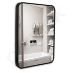Plantex Aluminium Frame Bathroom Mirror for Wall/Wall Mount Mirror for Bedroom/Dressing Room/Living Room/Entryway - Shatterproof Mirror (18x24 Inch-Brushed Black/Rectangle)