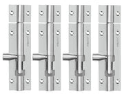 Plantex Stainless Steel Tower Bolt/Tower Bolt for Home,Offices Doors and Windows/Tower Bolt for Main Door/Door Latch/Kundi/Chitakini/Door Latch for Windows - Pack of 4 (Chrome-Silver, 4 inch)