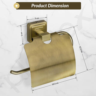 Plantex 304 Grade Stainless Steel Toilet Paper Holder/Stand for Toilet Paper Roll/Tissue Paper Holder - Decan (Brass Antique)