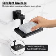 Plantex 304 Grade Stainless Steel Wall Mounted Soap Holder for Bathroom/Soap Stand/Soap Dish/Bathroom Accessories - Splash (Black)