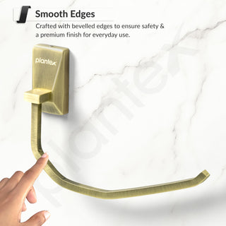 Plantex 304 Stainless Steel Rotatable Towel Hanger for Washbasin/Towel Ring for Bathroom/Towel Hanger/Napkin Holder/Bathroom Accessories - Crystal (Brass Antique)