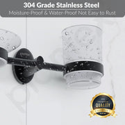 Plantex 304 Grade Stainless Steel Soap and Brush Holder Stand for Bathroom and Wash Basin/Bathroom Accessories - Oreva (Black)