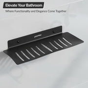 Plantex Stainless Steel Double Soap Dish/Stand/Holder/Tray for Bathroom and Kitchen/Bathroom Accessories - Wall Mount (Black)