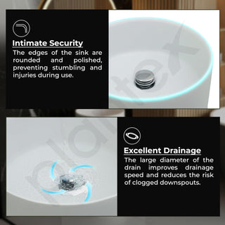 Plantex Ceramic Pedestal Basin for Bathroom/One Piece Pedestal Free Standing Round Wash Basin for living Room/Hotel (Beige)