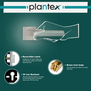 Plantex Fully Brass Door Lock with 3 Years of Warranty/Main Door Lock for Home/Mortise Lock for Door - Main Door Lock Set(Sumer-3054, Satin White Chrome)