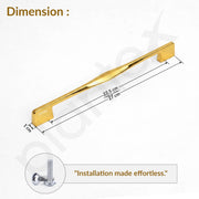 Plantex Cabinet Handle/224mm Handle for Wardrobe/Kitchen Handle/Pull-Push Handle for Home/Office - Pack of 1 (Gold)