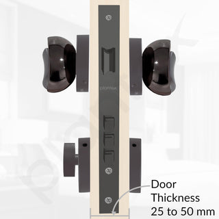Plantex Door Lock for Home/Main Door Lock Set with 3 Computerized Key/Mortise Lock for Door with Brass Lock Body & Cylinder (SM037, BNM & Black)