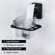 Plantex 304 Garde Stainless Steel Tooth Brush Holder/Tumbler Holder/Bathroom Accessories - Darcy (Black)