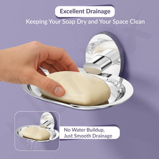 Plantex 304 Grade Stainless Steel Soap Holder Stand for Bathroom and Wash Basin/Wall Mounted Soap Holder/Soap Dish/Bathroom Accessories (Chrome)