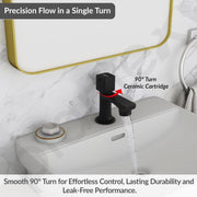 Plantex Pillar Tap for Wash Basin with Water Saving Aerator and Brass Spindle/Quarter Turn Basin Tap with Teflon Tape/Pillar Cocke for Wash Basin - Pack of 1 (Black)