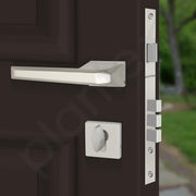 Plantex Door Lock with handle/Door Handle for Main Door/Mortise Lock with 3 computerized Brass keys/14 inch Pull-Push Handle/Door Hardware - Combo (Satin)
