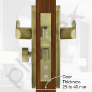 Plantex Heavy-Duty Door Lock Set - Main Door Lock Handle Set/ 6-Lever Lock Mechanism with 3 Years of Warranty/Mortise Lock with 3 Keys, Brass Lockbody & Cylinder (8110 - Brass Antique)