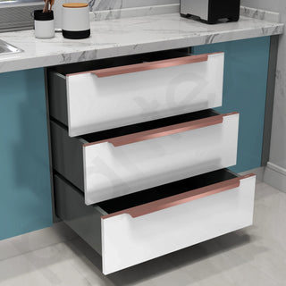 Plantex Profile Handle for Kitchen Cabinet/24 Inch Alluminium Drawer Profile Handle/Wardrobe Pull Handle for Home/Office/Hotel - Pack of 3 (Rose Gold)