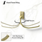 Plantex 304 Stainless Steel Rotatable Towel Hanger for Washbasin/Towel Ring for Bathroom/Towel Hanger/Napkin Holder/Bathroom Accessories - Crystal (Brass Antique)