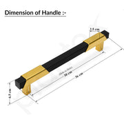 Plantex 14 Inch Main Door Handle/Aluminium Door Handle/Pull-Push Door Handle/Door Accessories (Pack of 1, Black & Gold)