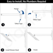 Plantex 14-Inch Shower Arm for Overhead Shower/Stainless Steel Shower Pipe/Wall Mount Bathroom Fitting with ½-Inch Thread - Pack of 1 (Black)