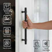 Plantex 12 Inch Main Door Handle/304 Grade Stainless Steel Handle for Door/Black Pull-Push Handle for Home/Office/3 Years Warranty By Plantex - Pack of 1 (APS-150, Black)