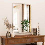 Plantex Unframed Unframed Rectangle Mirror for Wall/Mirror with Beveled Smooth Edges/Mirror for Bathroom/Dressing Room/Living Room/Bedroom/Entryway - (15x18 Inch)