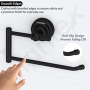 Plantex 304 Grade Stainless Steel Towel Hanger for bathroom/Napkin Hanger for Kitchen/Towel Ring/Bathroom Accessories - Skyllo (Black)