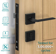 Plantex Main Door Lock/Mortise Lock for Door with 3 Years of Warranty - Robust Door Lock for Home with Brass Lock Body & Cylinder(7105 - Black)