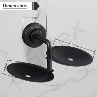 Plantex 304 Grade Stainless Steel Double Soap Holder/Soap Stand/Soap Dish for Bathroom and Wash Basin/Bathroom Accessories - Daizy (Black)