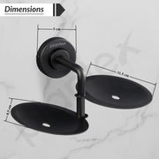 Plantex 304 Grade Stainless Steel Double Soap Holder/Soap Stand/Soap Dish for Bathroom and Wash Basin/Bathroom Accessories - Daizy (Black)