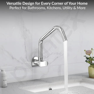 Plantex Kitchen Taps for Home Sink with Water Saving Nozzle for Kitchen Tap/High Arc 360° Swivel Spout for Sink Tap with Brass Wall Flange -7 Year Warranty by Plantex -(ORN-211-Chrome)