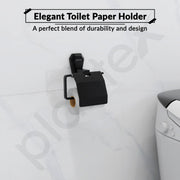 Plantex Toilet Paper Holder for Bathroom/304 Grade Stainless Steel Tissue Paper Roll Holder/Bathroom Accessories - Pack of 1 (PMB-2410, Z-Black)