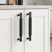 Plantex Cabinet Handle/Kitchen Cabinet Door Handle/Wardrobe/160 mm Cupboard Handle/Door Pull-Push Handle for Home/Office - Pack of 2 (Black)