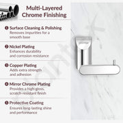 Plantex Smero Pure Brass Made Hooks for Hanging Clothes and Towel in Bathroom/Robe Hook/Hanger for Living Room - Superb (Chrome)