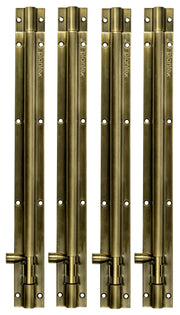 Plantex Stainless Steel 12 inch Tower Bolt/Tower Bolt for Home,Offices Doors and Windows/Tower Bolt for Main Door/Door Latch/Kundi/Chitakini/Door Latch for Windows (Brass Finish, Pack of 4)