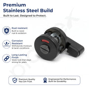 Plantex Bathroom Indicator Lock/Stainless Steel Indicator Deadbolt for Home/Toilet Partition Door Lock/Round Indicator Bolt Bathroom - Pack of 1 (Black)