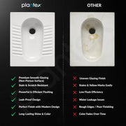 Plantex Indian Toilet with Flush Tank/Ceramic Squating Pan/Flushing Cistern for Bathroom/Indian Commode with 8 ltr. Capacity Flush Tank - Combo (White)