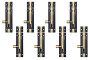 Plantex Stainless Steel 4 inch Tower Bolt/Tower Bolt for Home,Offices Doors and Windows/Tower Bolt for Main Door/Door Latch/Kundi/Chitakini/Door Latch for Windows - Pack of 8 (Brass Finish, 4 inch)