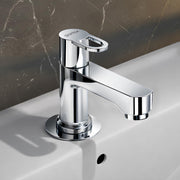 Plantex Pillar Cock Water Tap/Pure Brass Pillar Cock for Wash Basin with Teflon Tape/Single Lever Tabletop Basin Tap - (Flip, Chrome)