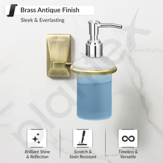 Plantex 304 Grade Stainless Steel Liquid Soap Dispenser/Shampoo Dispenser/Hand Wash Dispenser for Bathroom - Crystal (Brass Antique)