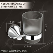 Plantex Tumbler Holder For Bathroom/Pure Brass Toothbrush Holder/Toothpaste/Razor Holder/ Bathroom Accessories - Pack of 1 (APS-EFL-03, Chrome)