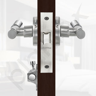 Plantex Heavy Duty Bathroom Door Lock – Door Lock for Bathroom & Balcony/Mortise Keyless Locks for Bathroom/Store Room/Balcony/with Baby Latch (603 - Satin)