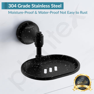 Plantex 304 Grade Stainless Steel Soap Holder/Stand for Bathroom and Wash Basin Bathroom Accessories - Niko (Black)